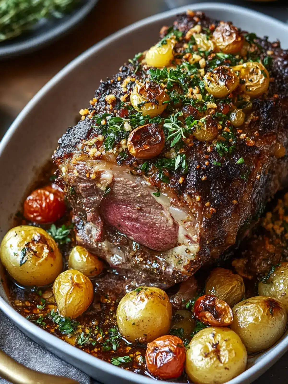 Gel-Infused Mediterranean Lamb Sheet Pan Roast