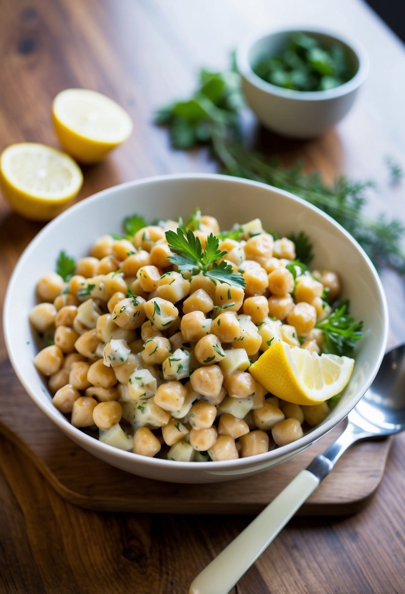 Chickpea and Herb Tabbouleh Salad with Lemon Dressing