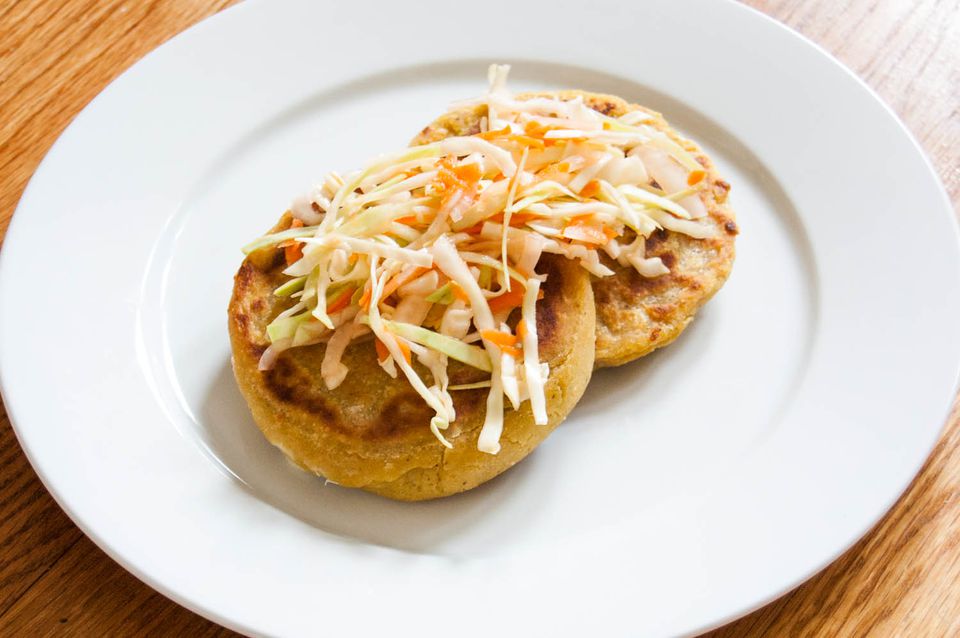 Pan-Fried Salvadoran Pupusas with Refried Beans and Curtido