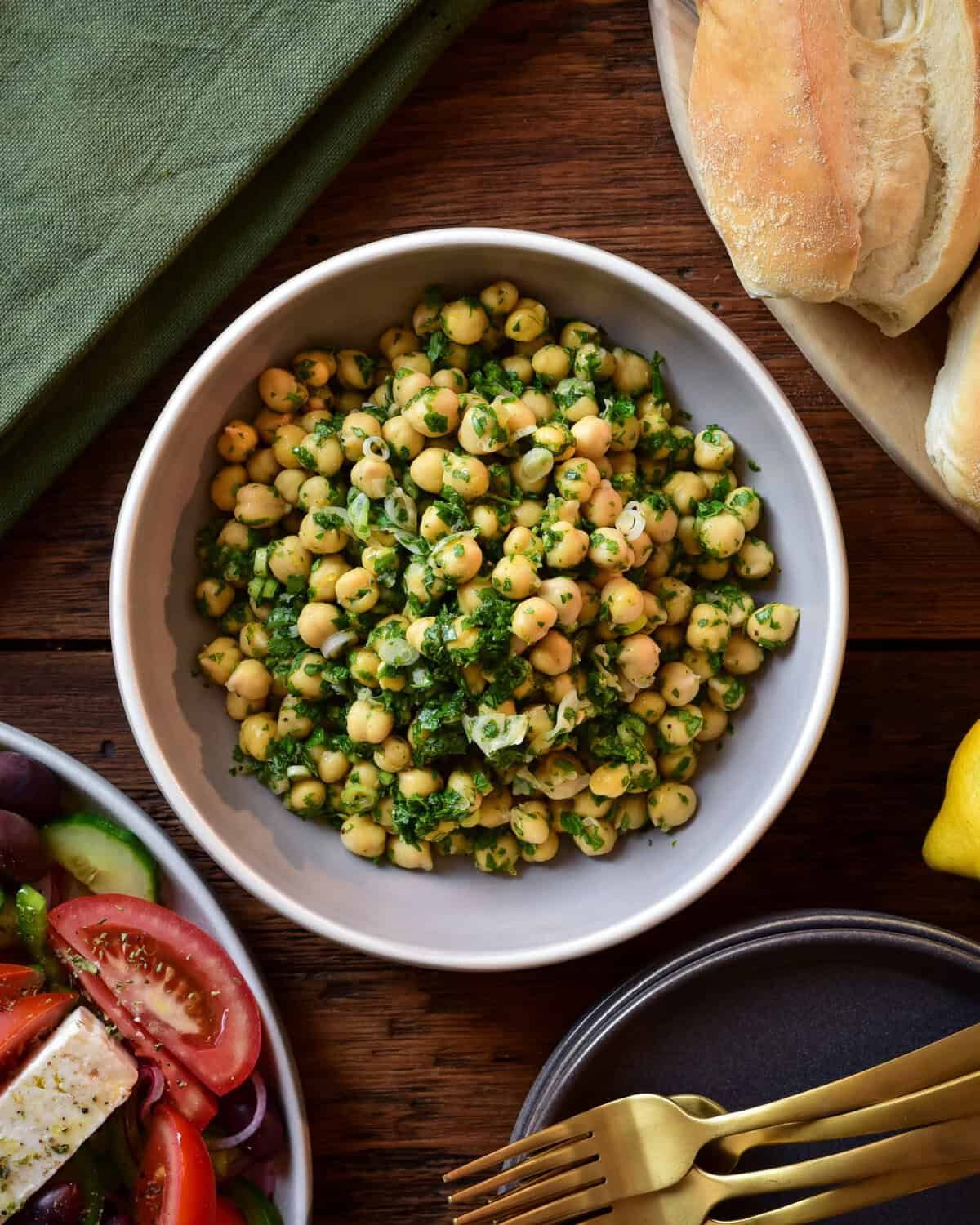 Chickpea and Parsley Salad with Lemon-Garlic Dressing
