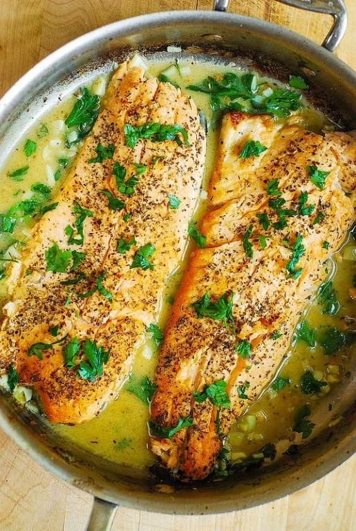 Pan-Seared Trout with Lemon-Dill Butter Sauce and Roasted Fingerling Potatoes