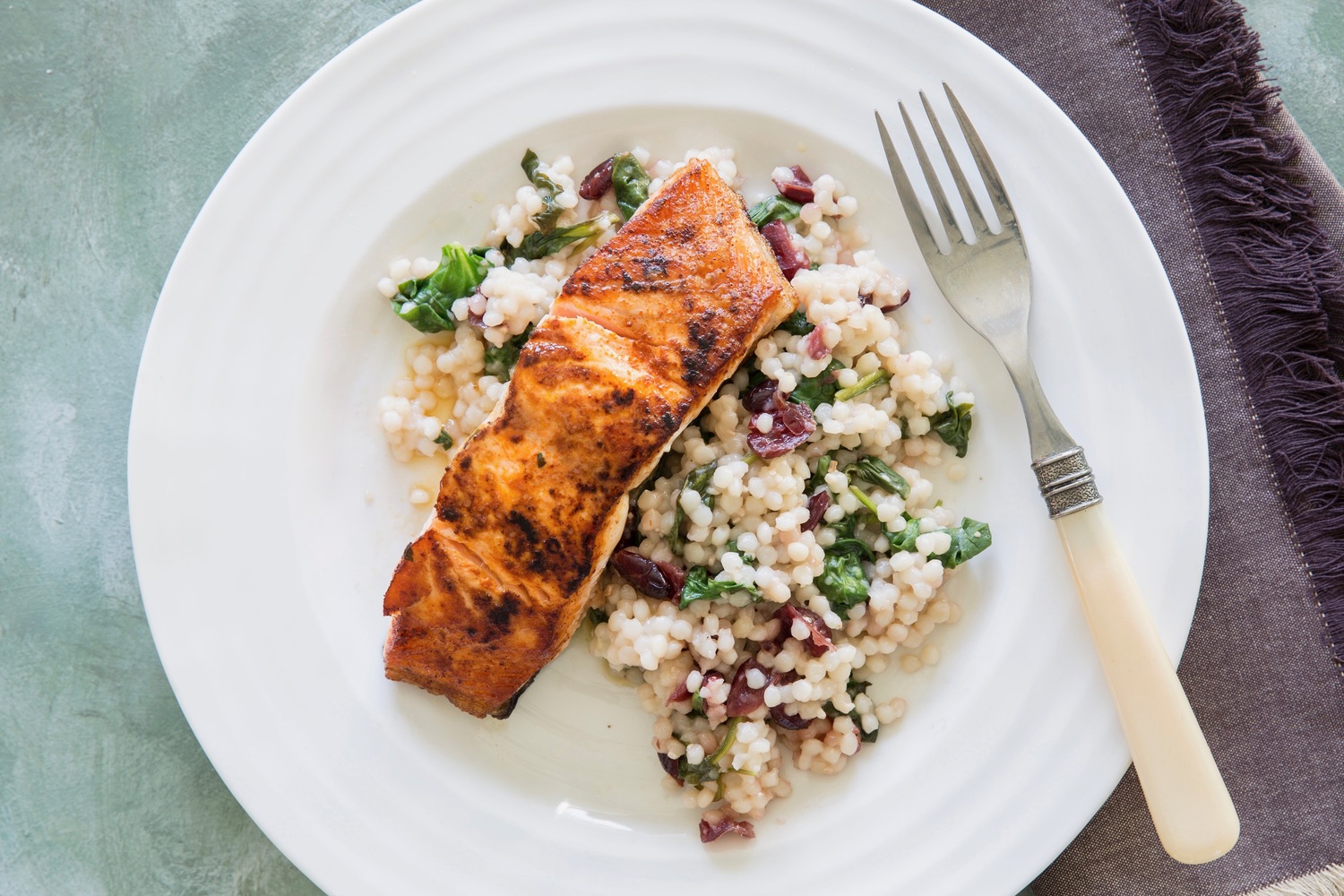 Pan-Seared Salmon with Citrus Honey Glaze and Quinoa Salad