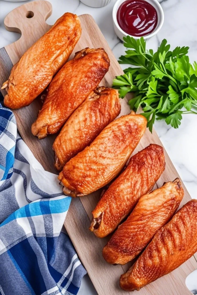 Honey-Glazed Smoked Turkey Wings with Sweet Potato Mash