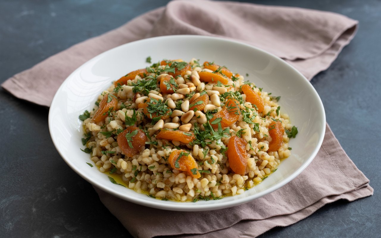 Bulgur Wheat Pilaf with Pine Nuts and Fresh Mint