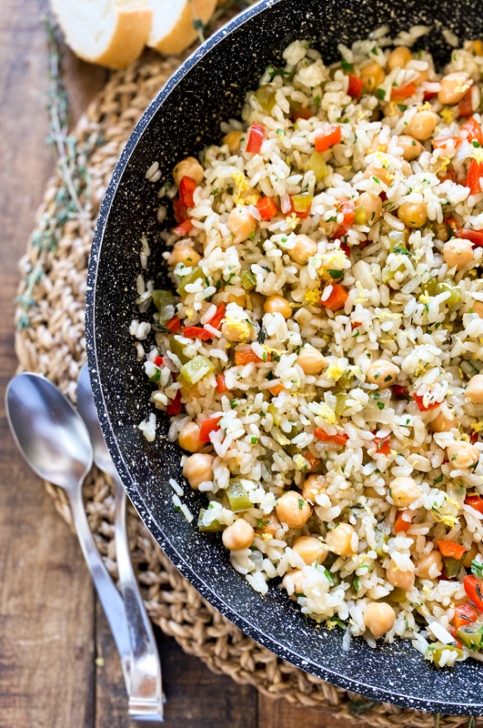 One-Pot Mediterranean Chickpea and Lemon Rice