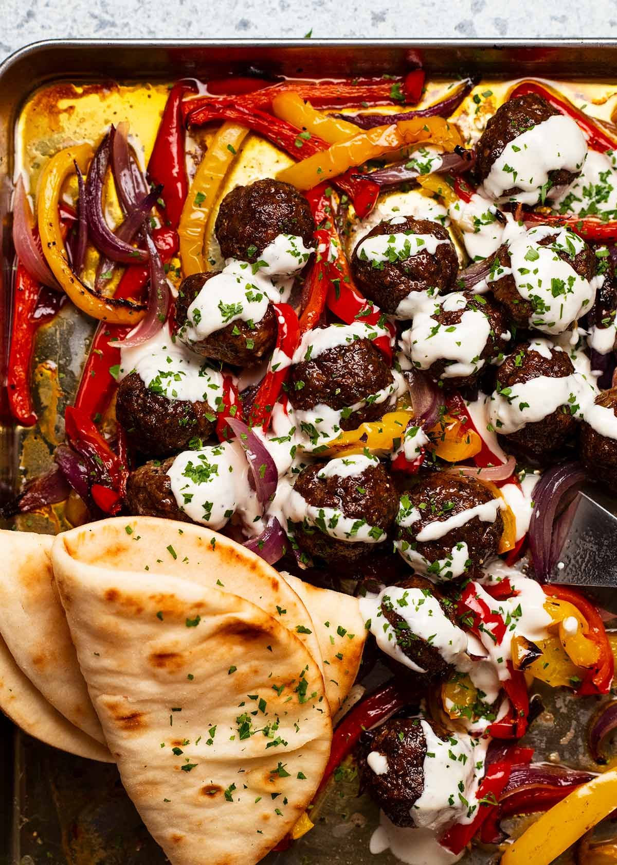 Pan-Seared Lamb Kofta with Tahini and Sumac Drizzle