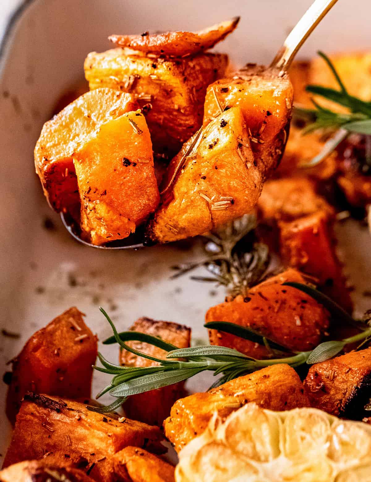 Citrus Thyme Roasted Sweet Potatoes with Garlic