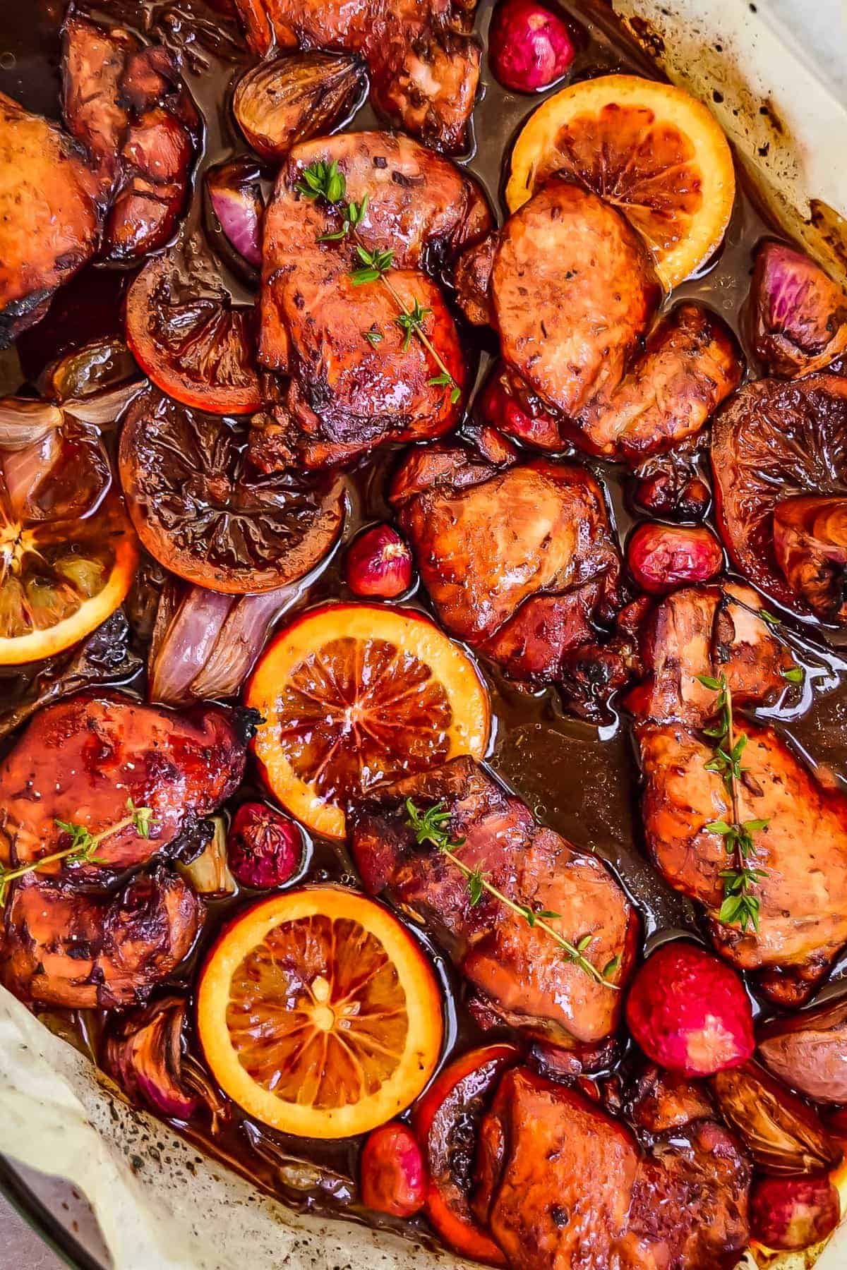 Pan-Roasted Chicken Thighs with Honey-Balsamic Glaze