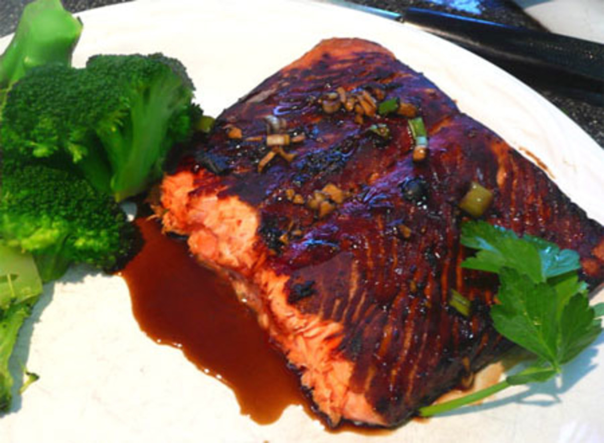 Honey-Soy Glazed Salmon with Charred Broccoli and Sesame Seeds