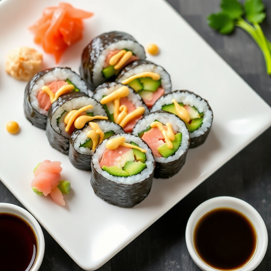Authentic Wasabi-Crusted Salmon Sushi Rolls