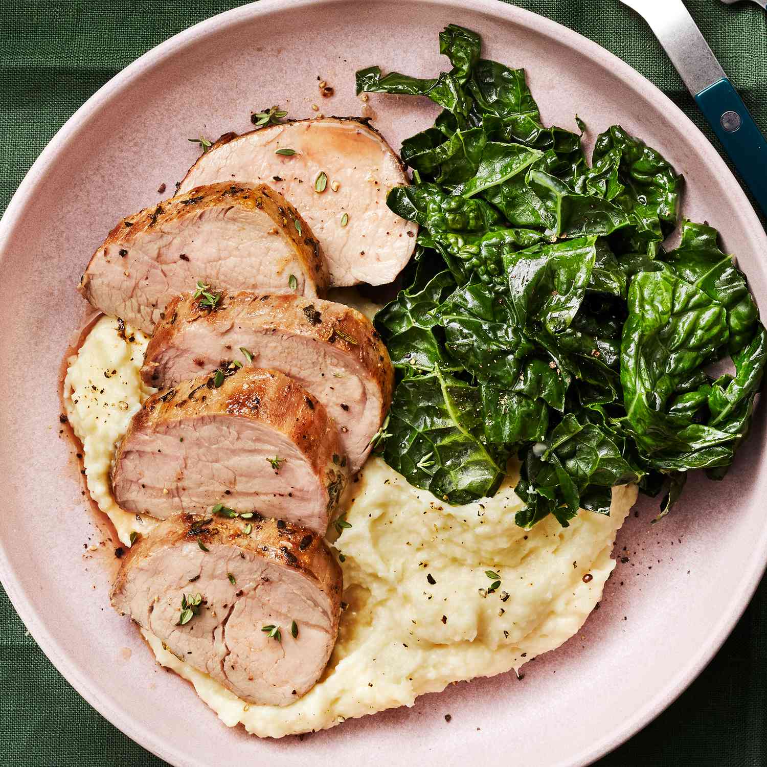 Pan-Roasted Pork Tenderloin with Garlic and Herb Sauce
