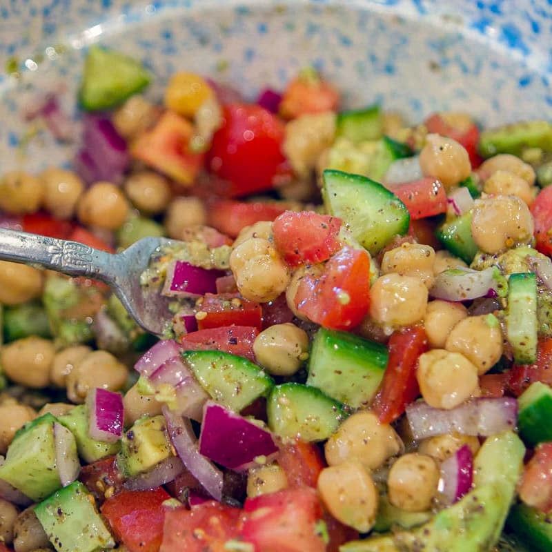 Lebanese Chickpea and Herb Salad with Sumac Dressing