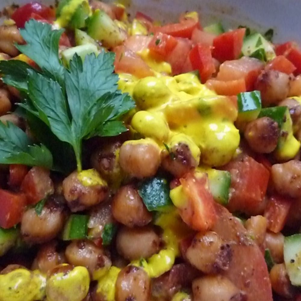 Lebanese Chickpea and Herb Salad with Sumac Dressing