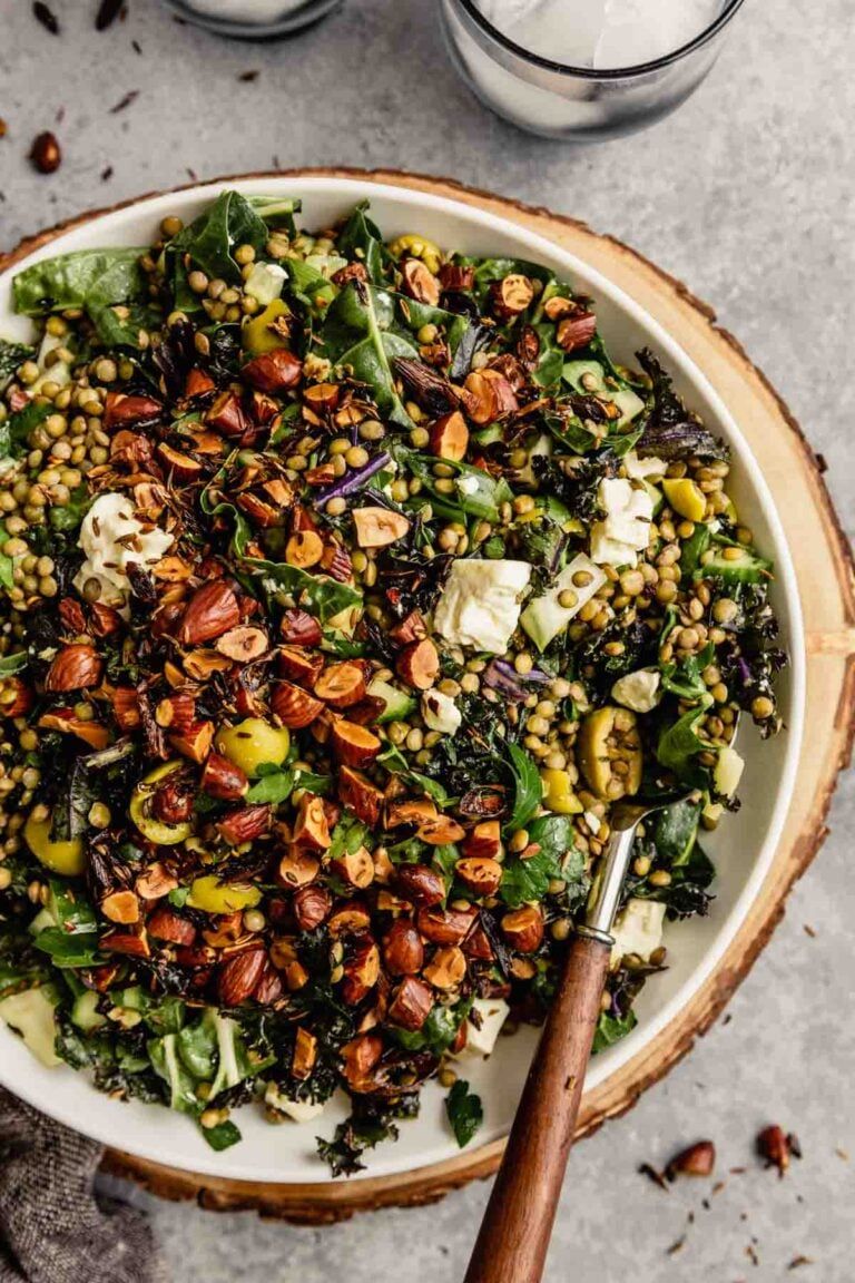 Warm Lentil and Freekeh Salad with Sumac Dressing