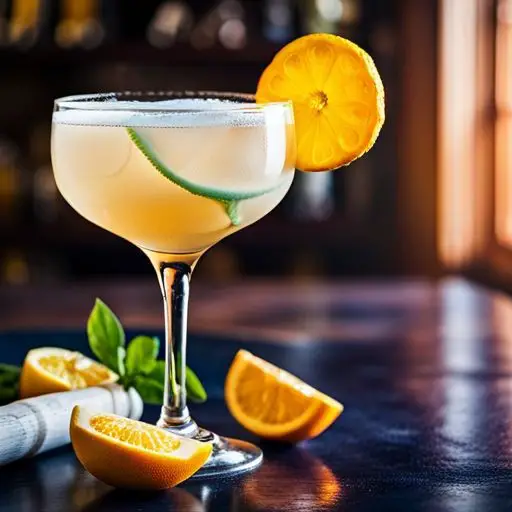 Triple Sec and Lime Tequila Cocktail with Simple Syrup