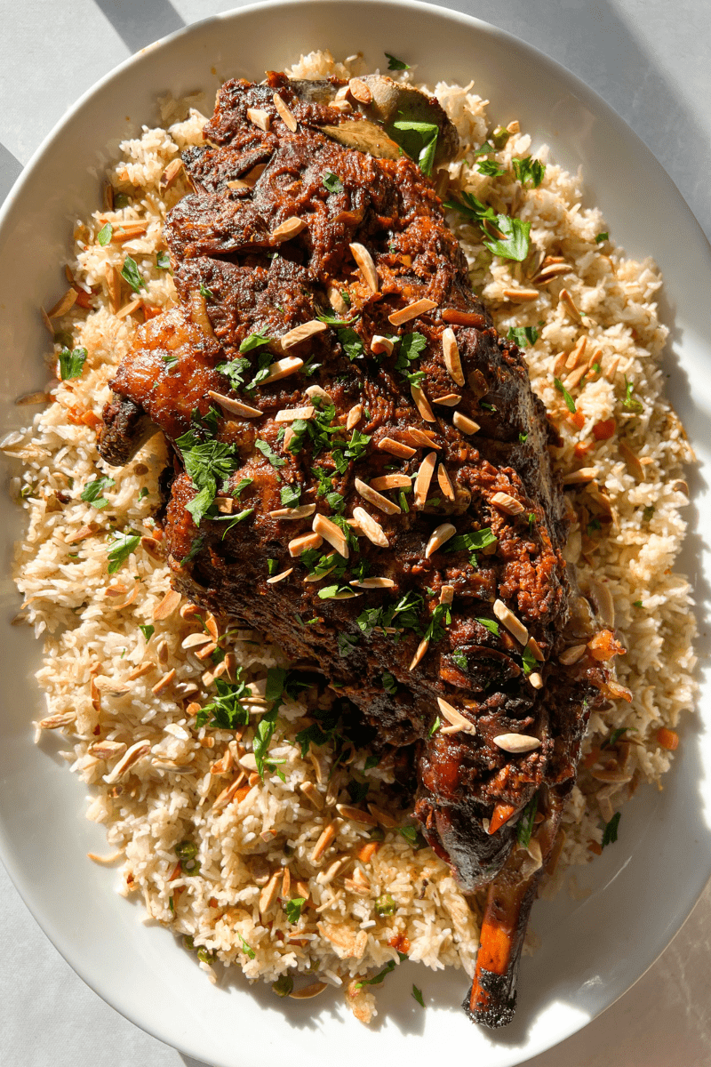 Slow-Cooked Lamb with Toasted Pine Nuts and Sumac
