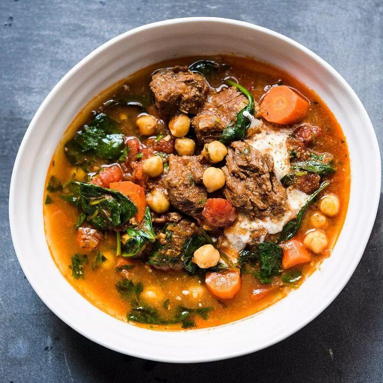 Slow-Cooked Beef Stew with Lebanese Baharat and Chickpeas