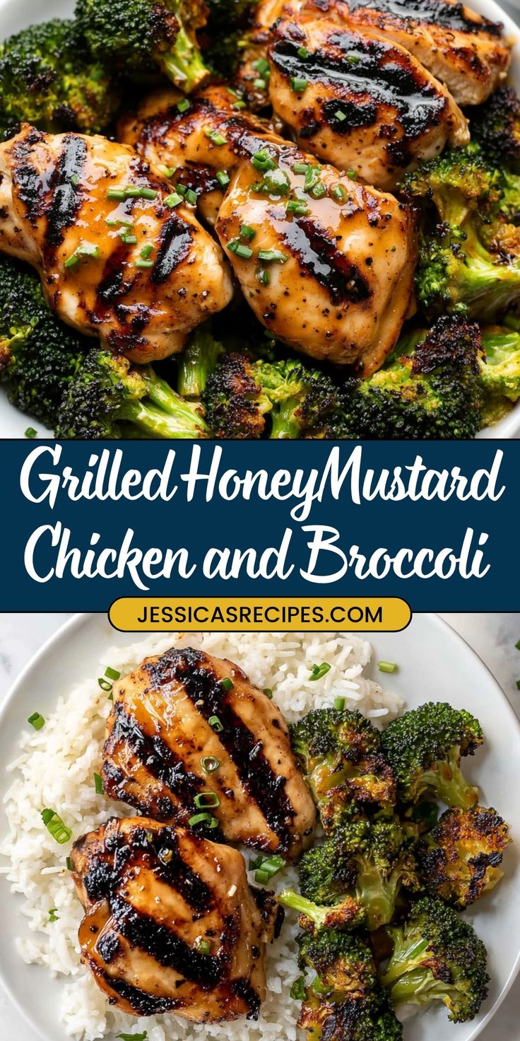 Pan-Seared Chicken with Honey Mustard Glaze and Charred Broccoli