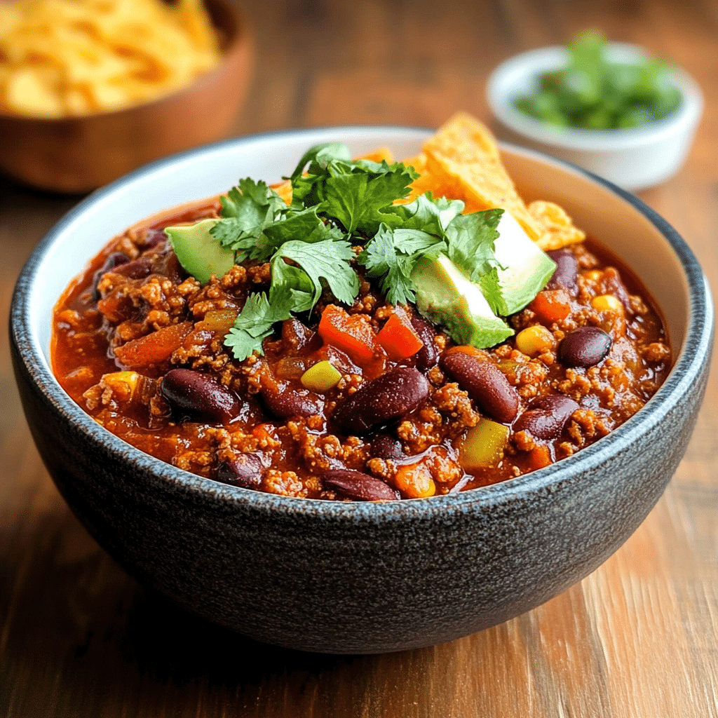 Package Manager Chili with Mixed Beans and Ground Beef