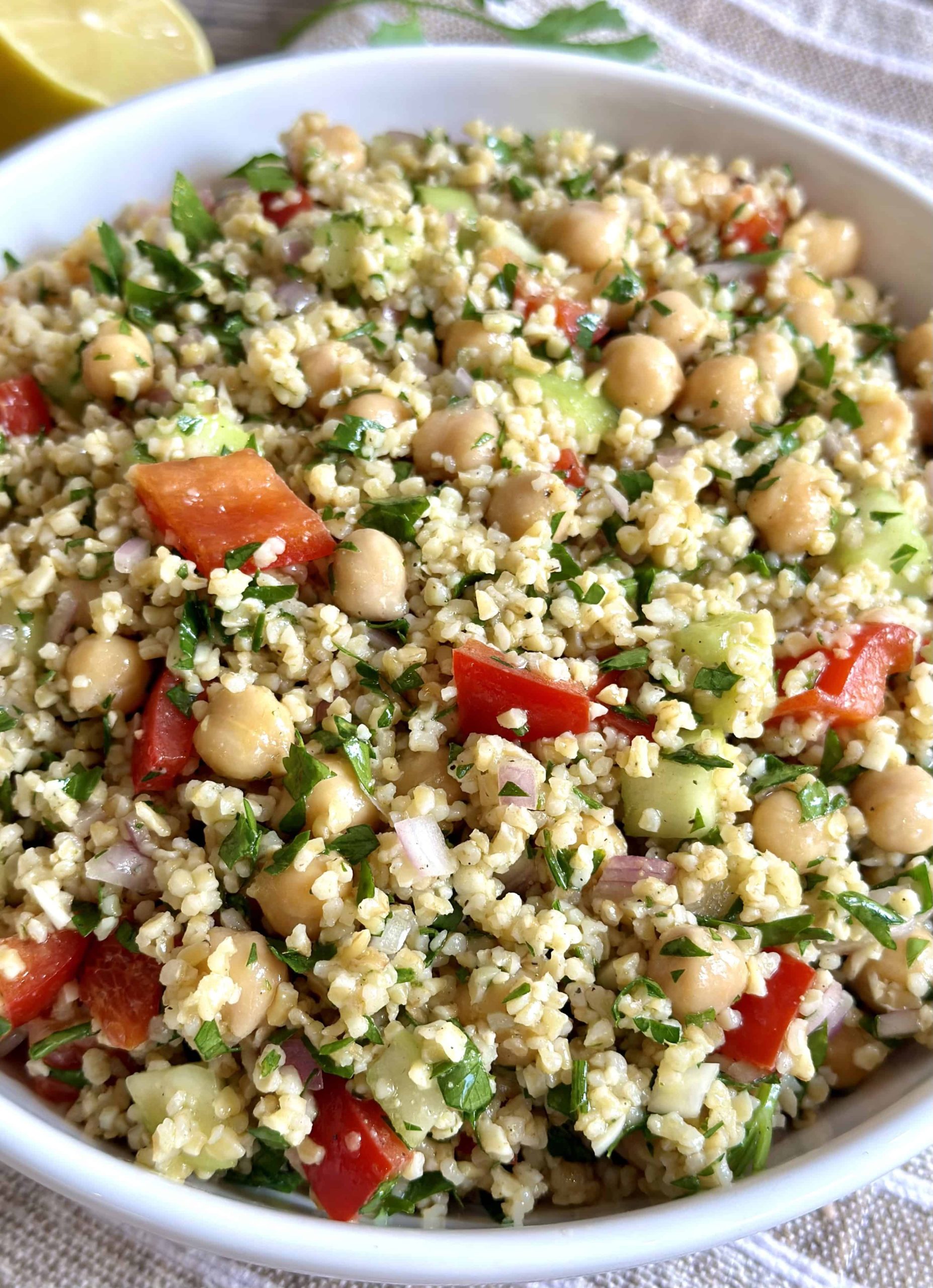 Warm Chickpea and Bulgur Salad with Sumac and Lemon