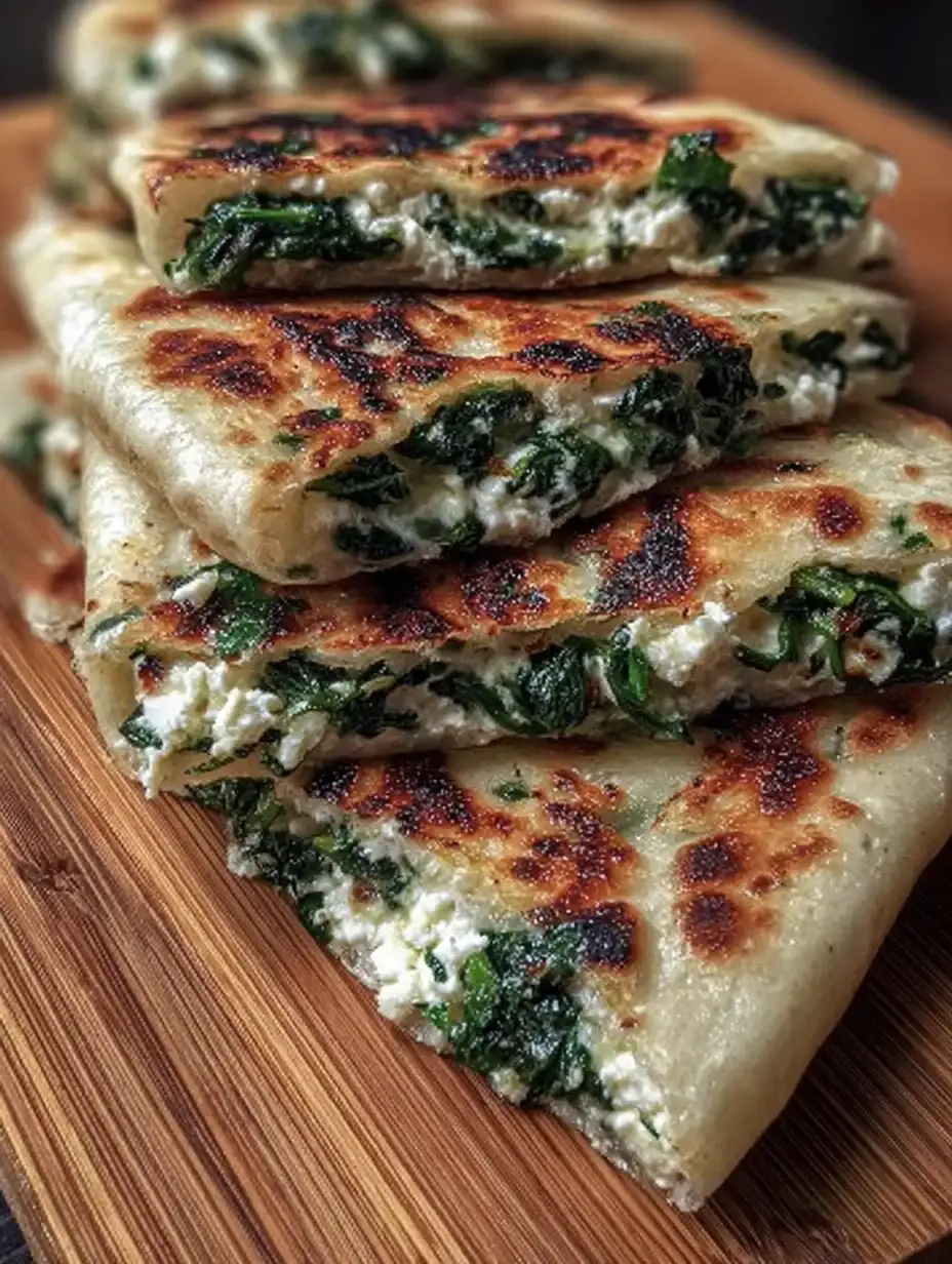 Soft Goat Cheese and Spinach Stuffed Flatbread
