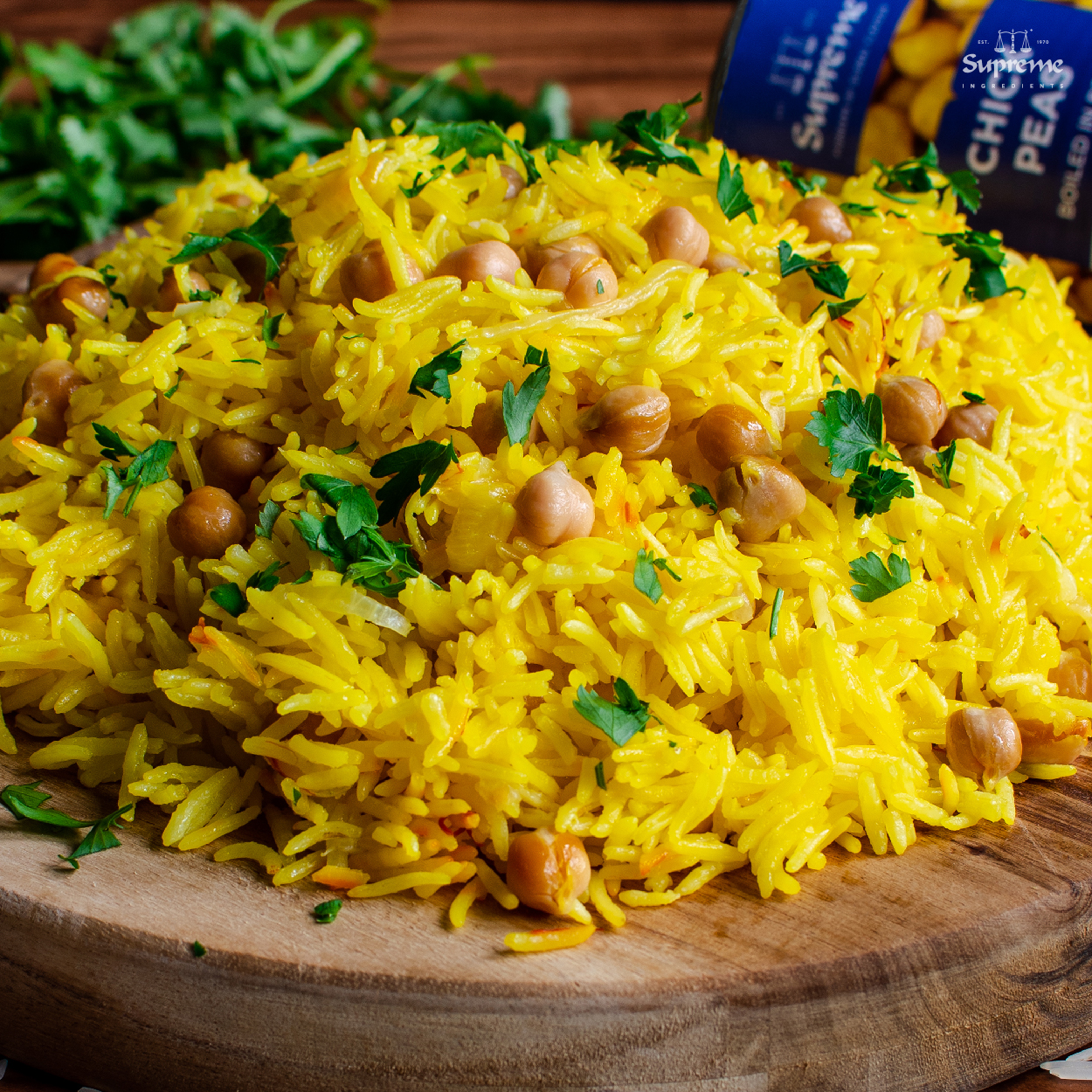 One-Pot Saffron Rice with Roasted Chickpeas