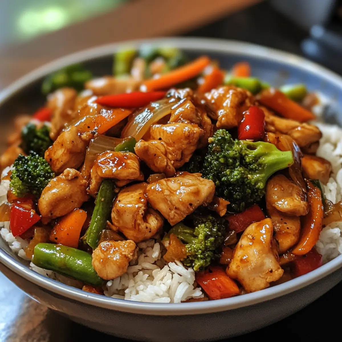 Honey-Soy Glazed Chicken Stir Fry with Crisp Vegetables