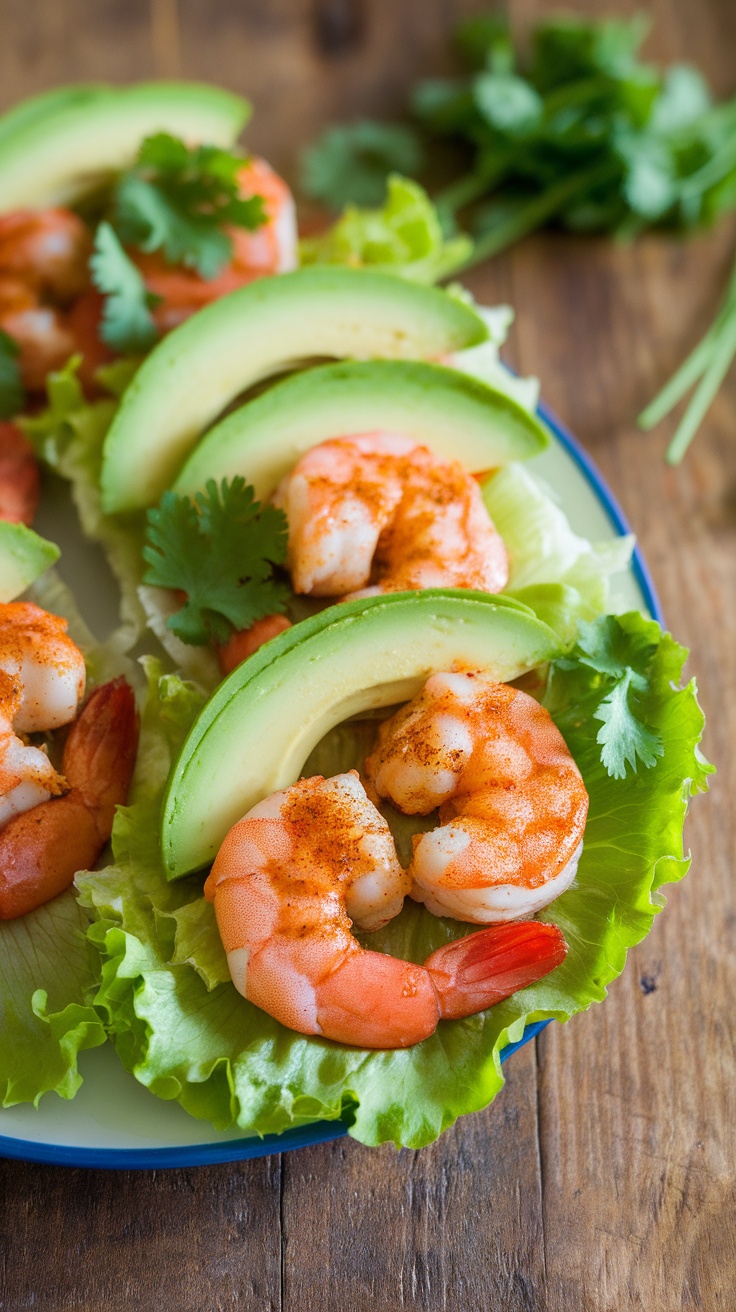 Spicy Avocado and Shrimp Lettuce Wraps