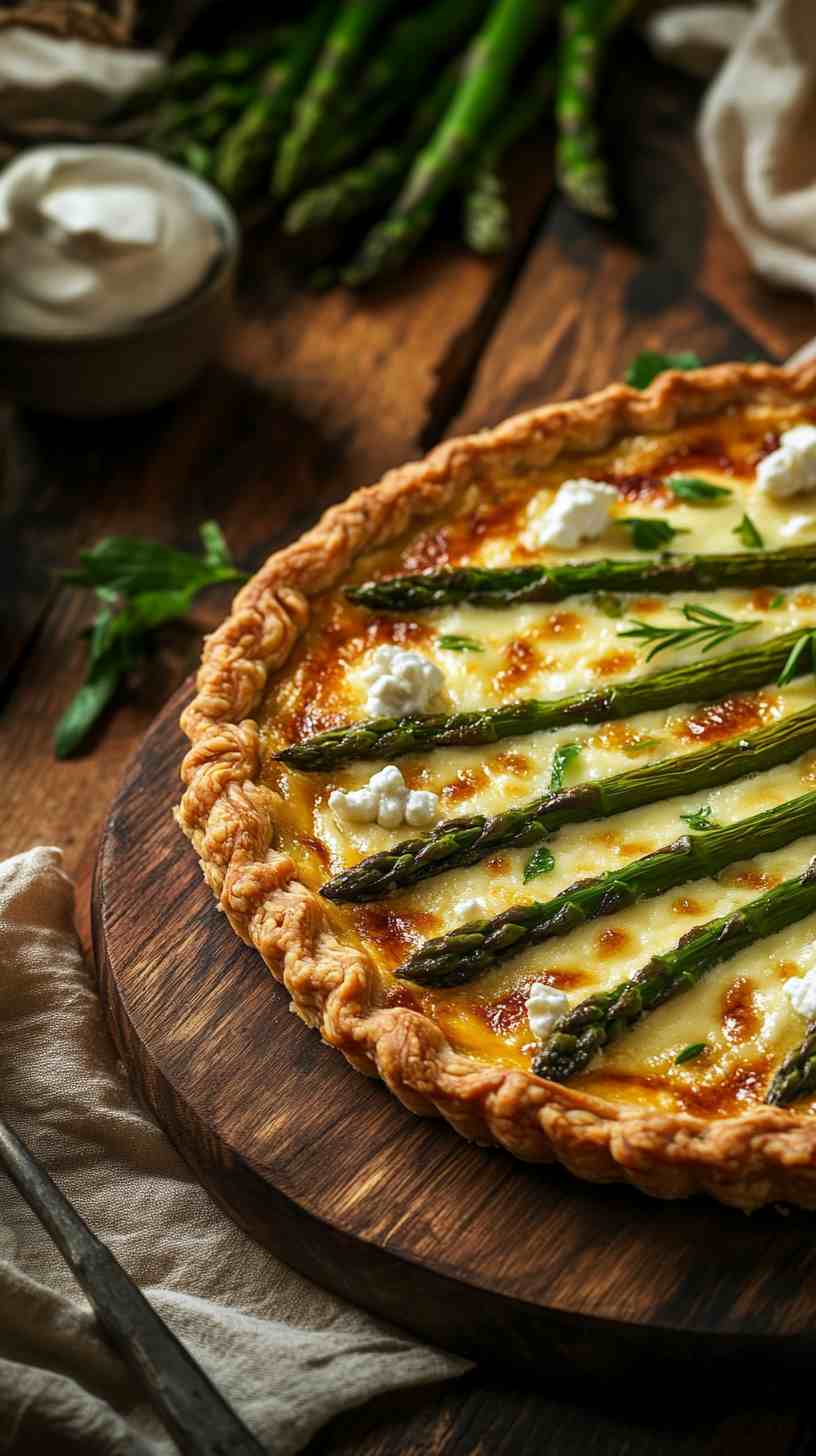 Grilled Asparagus and Goat Cheese Tart with Thyme