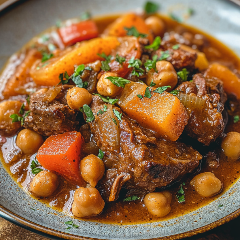 Slow-Cooked Beef with Lebanese Seven-Spice and Chickpeas