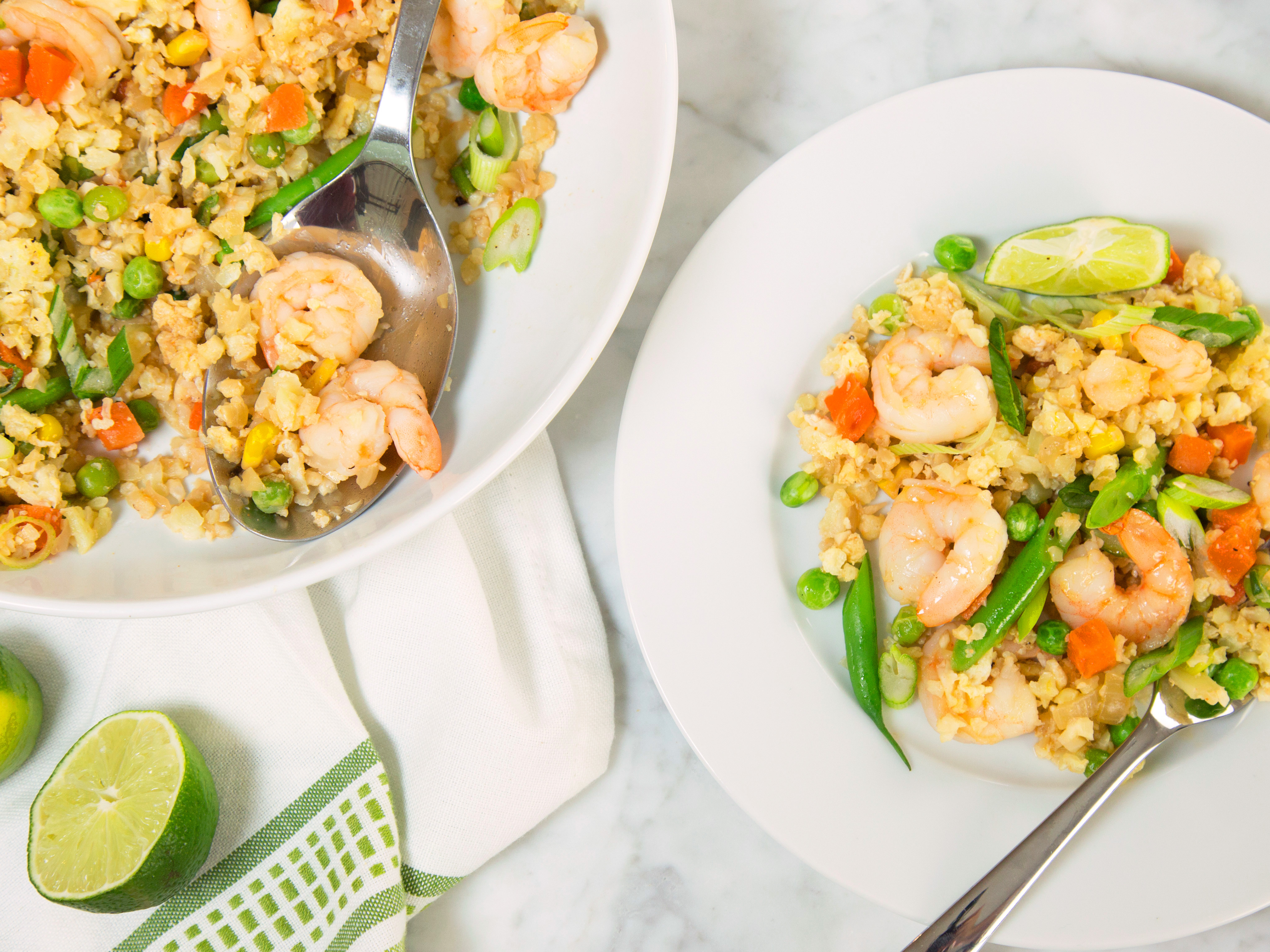 Stir-Fried Cauliflower Rice with Shrimp and Pineapple