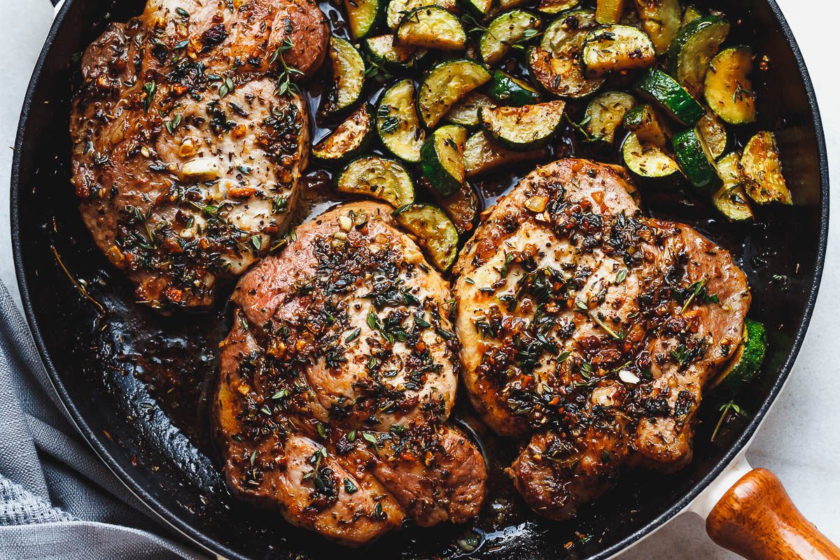 Baked Italian-Style Herb Pork Chops with Garlic Butter