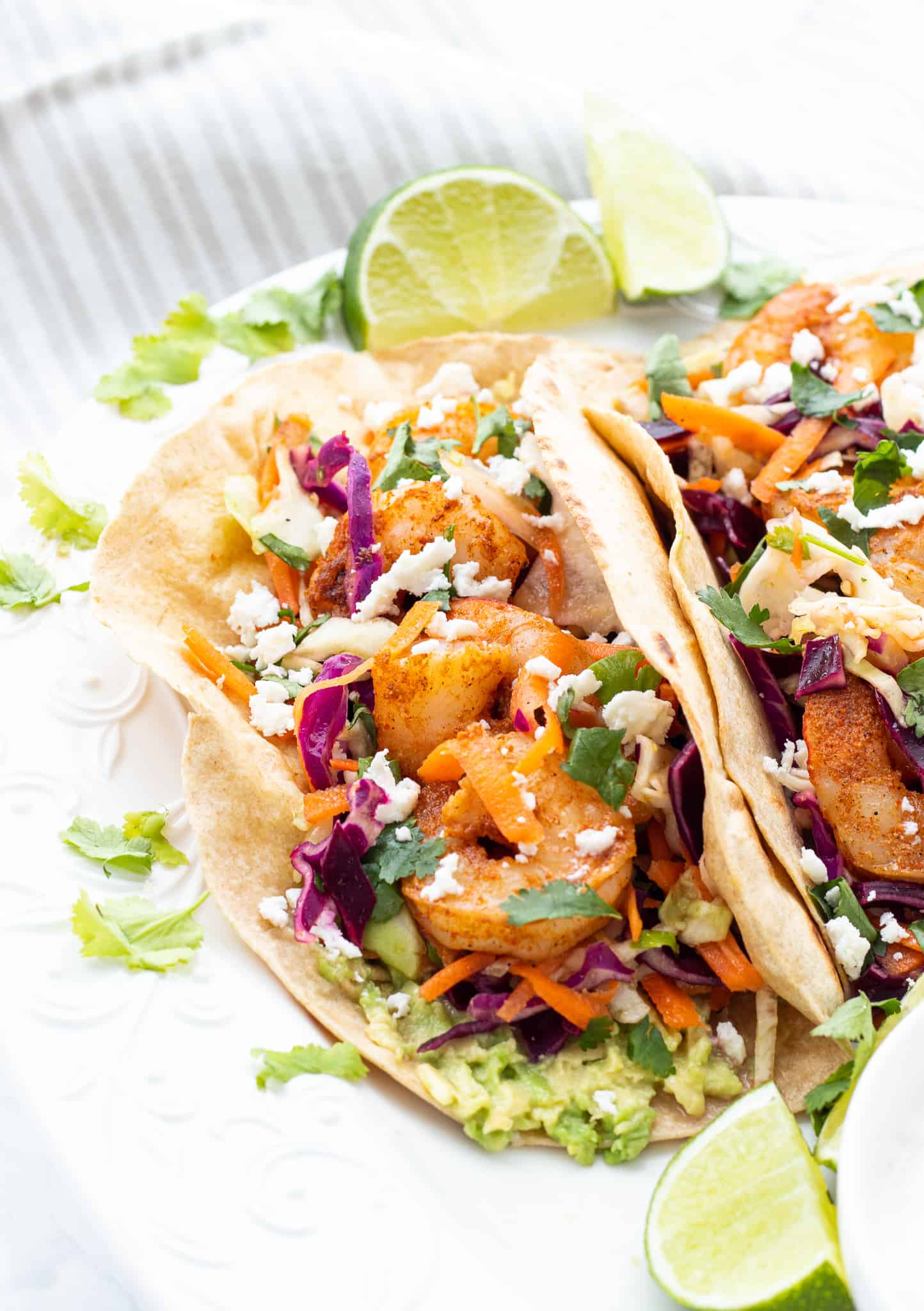 Cilantro-Lime Shrimp Tacos with Cabbage Slaw
