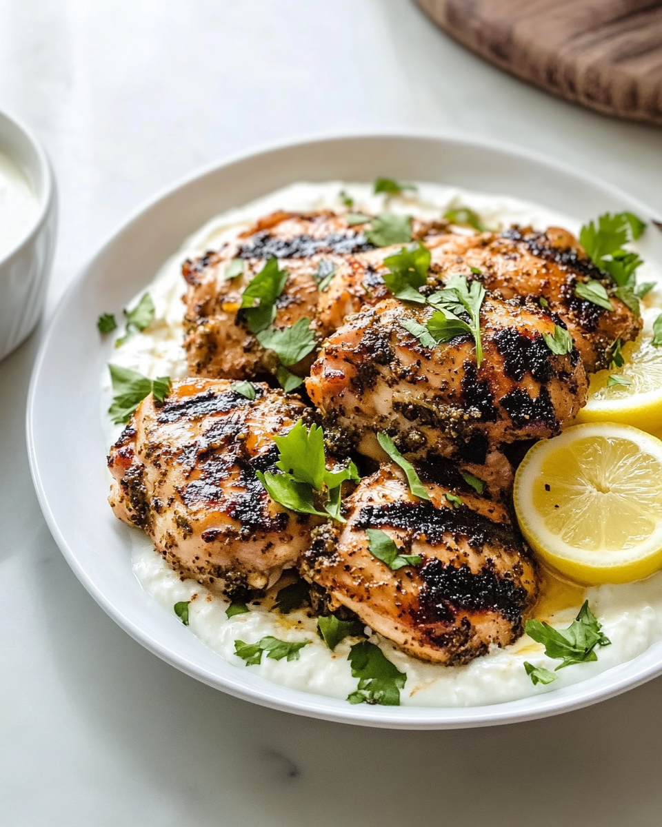 Pan-Seared Za'atar Chicken Thighs with Lemon Yogurt Sauce