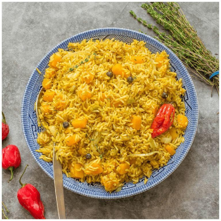 Coconut and Pumpkin Rice with Caribbean Seasonings