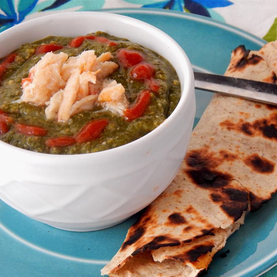 Caribbean Crab and Callaloo Soup with Pimento