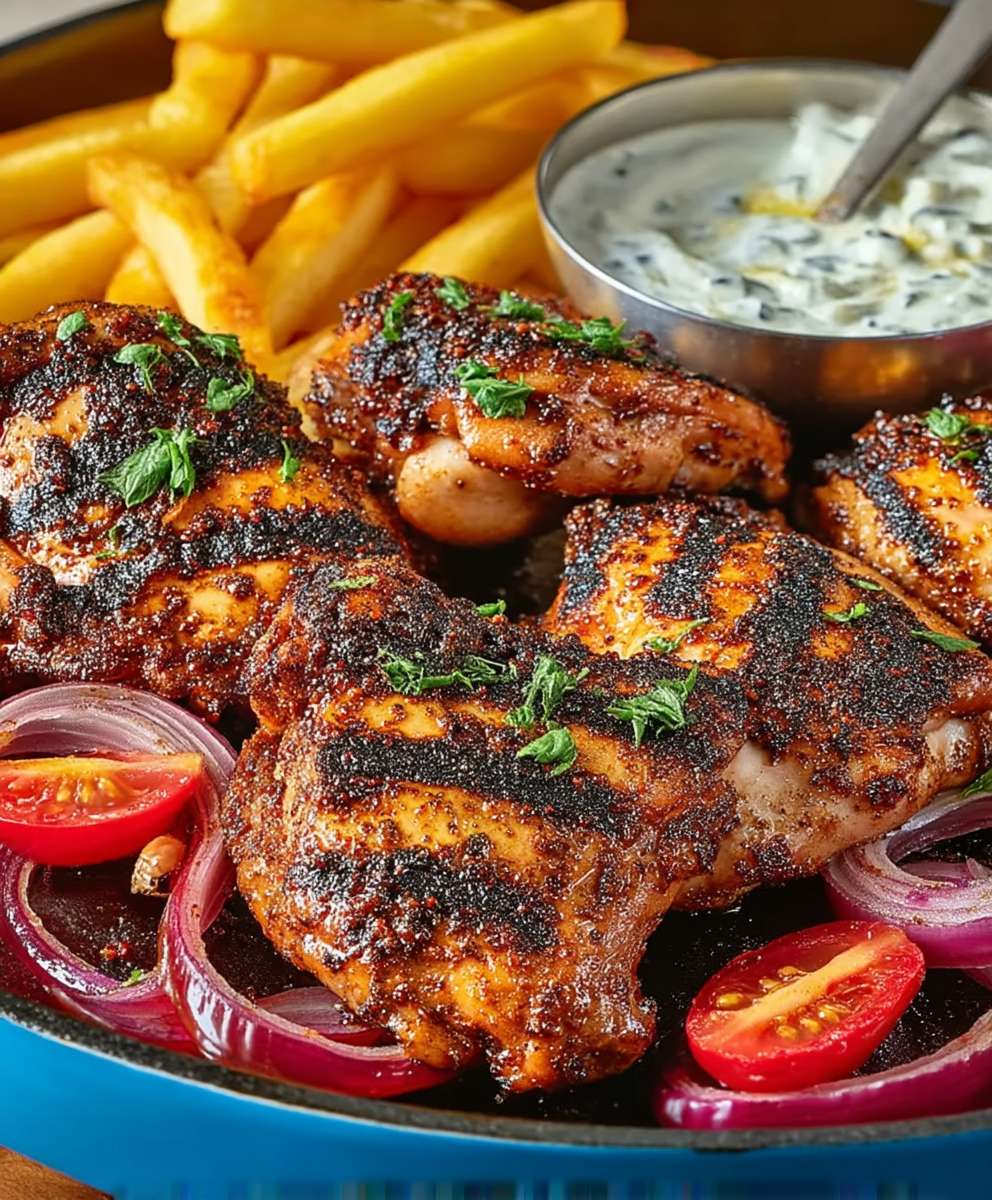Pan-Seared Chicken Thighs with Garlic Yogurt and Sumac