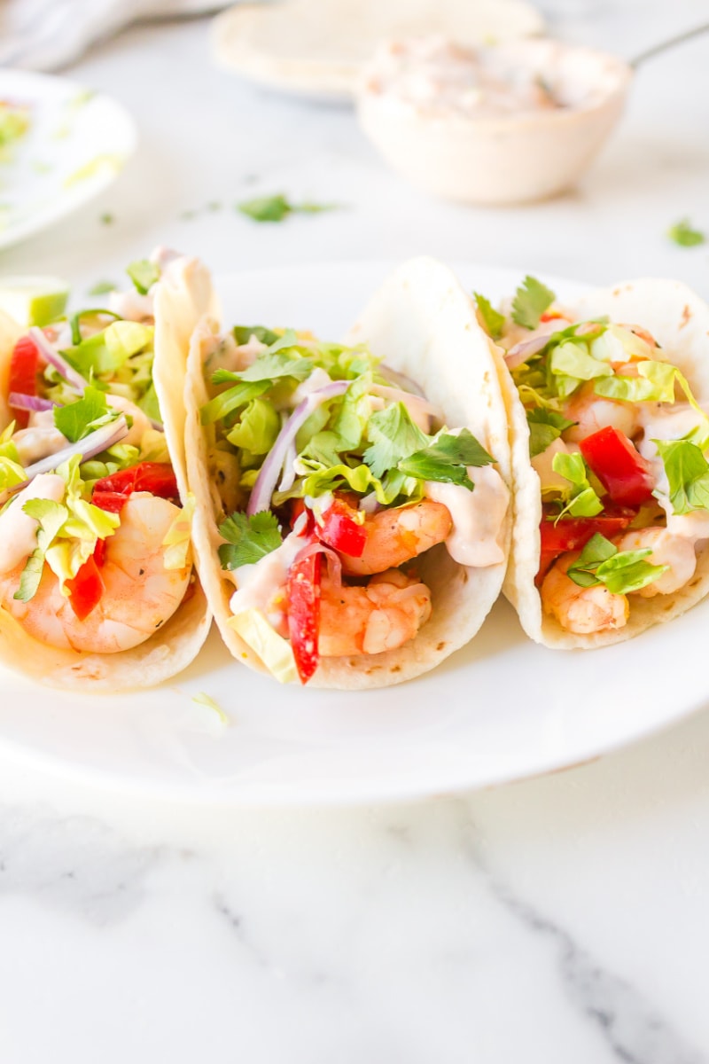 Tequila-Lime Shrimp Tacos with Avocado Crema