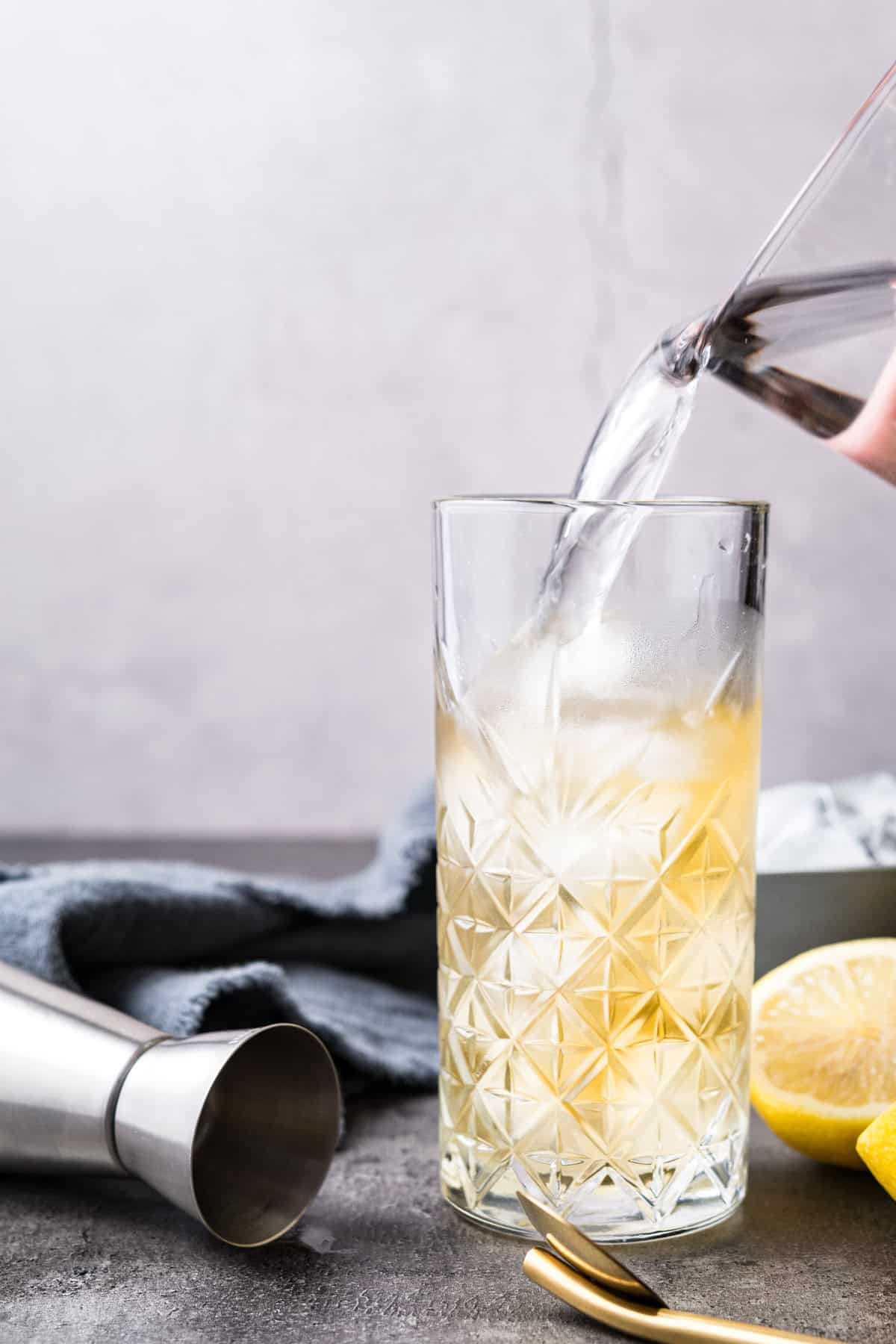 Whiskey and Citrus Soda Highball with Aromatic Bitters