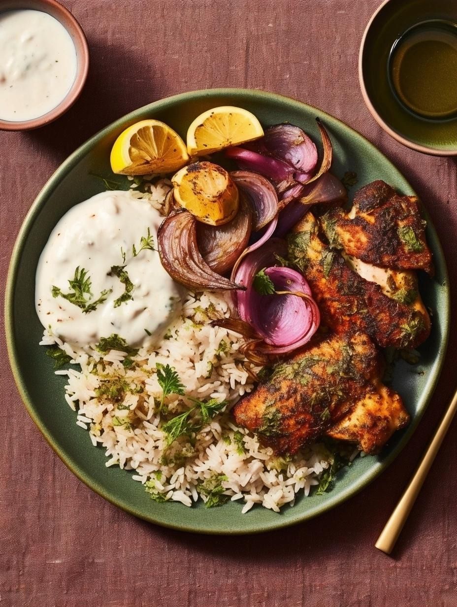 Lemon and Za'atar Roasted Chicken Thighs with Garlic Yogurt