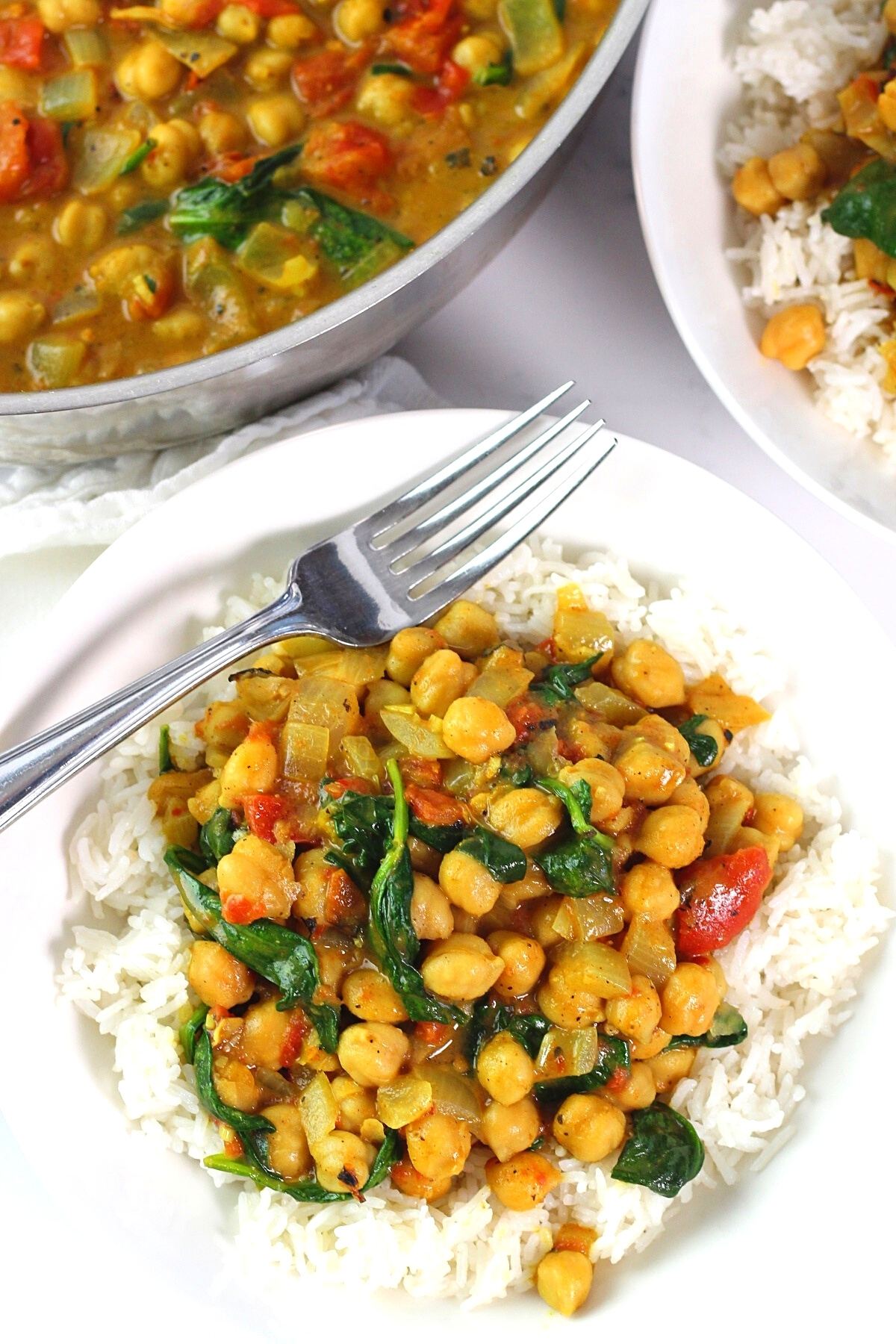 One-Pot Coconut Curry Chickpea and Spinach Stew