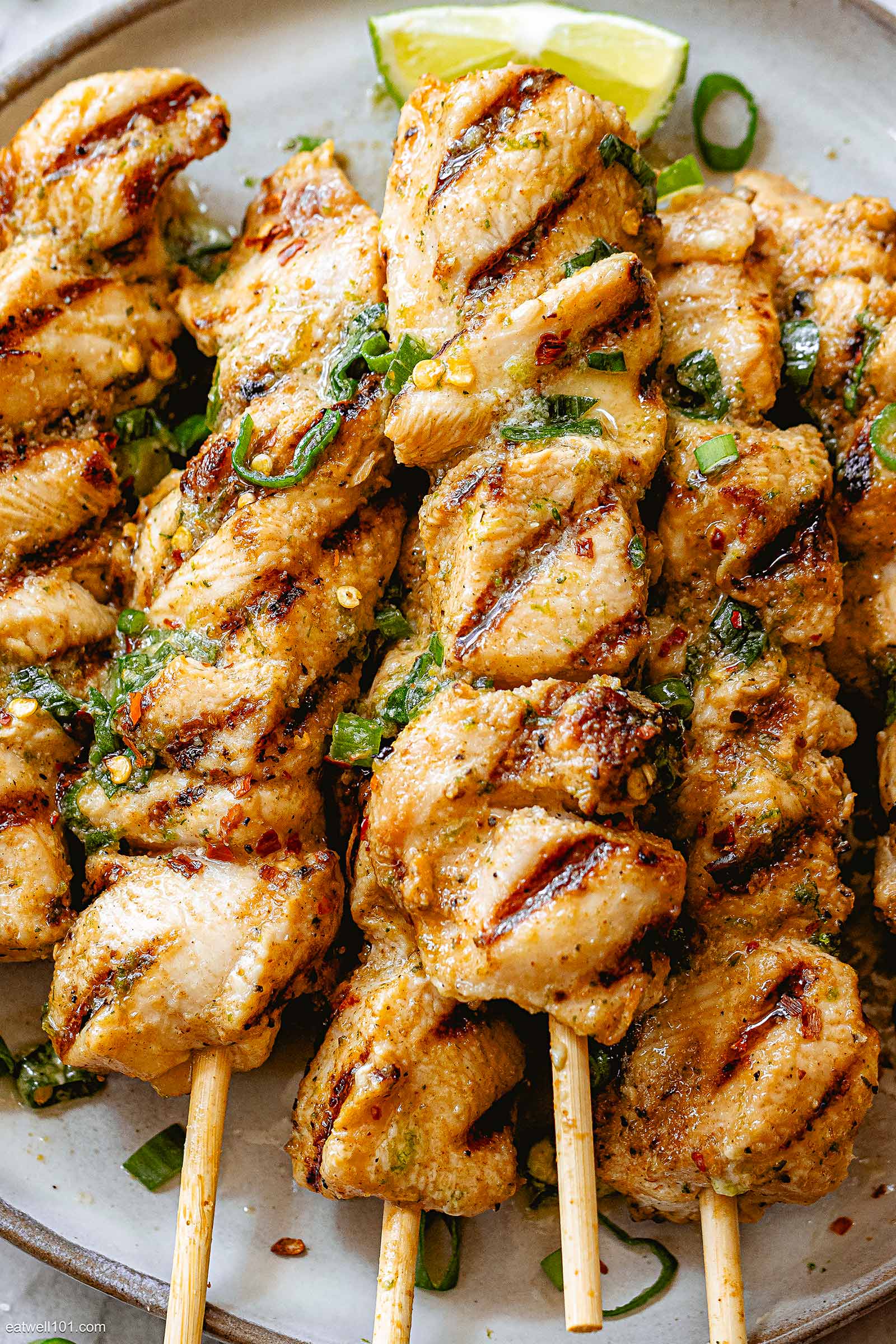 Grilled Citrus-Honey Glazed Caribbean Jerk Chicken Skewers