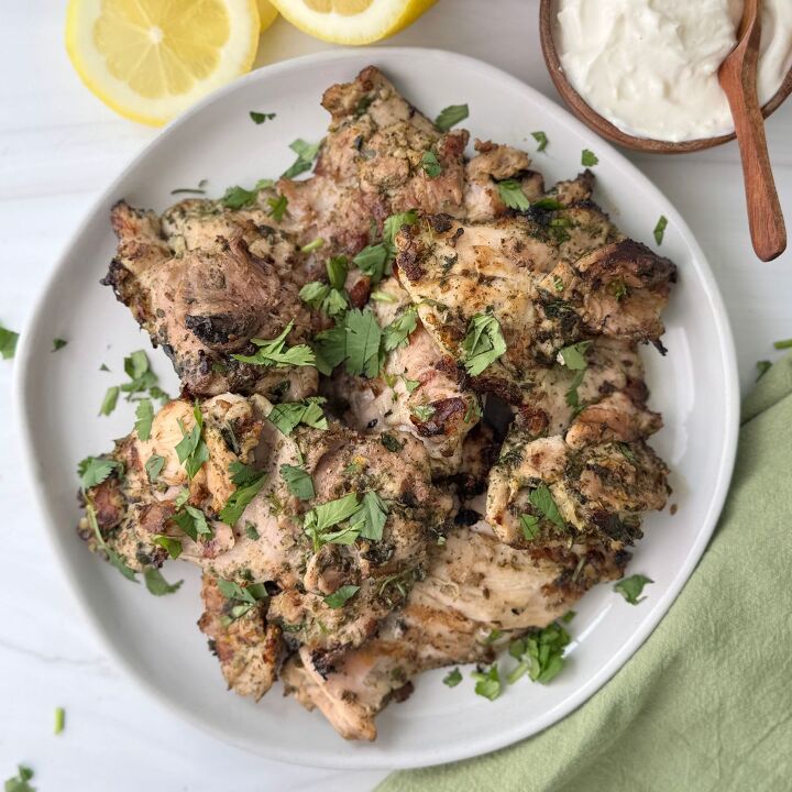 Grilled Za'atar Chicken with Lemon Garlic Yogurt Sauce