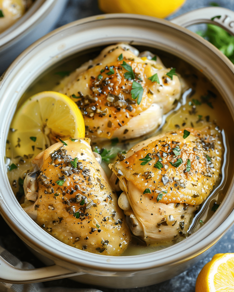 Slow-Simmered Chicken with Garlic and Preserved Lemon