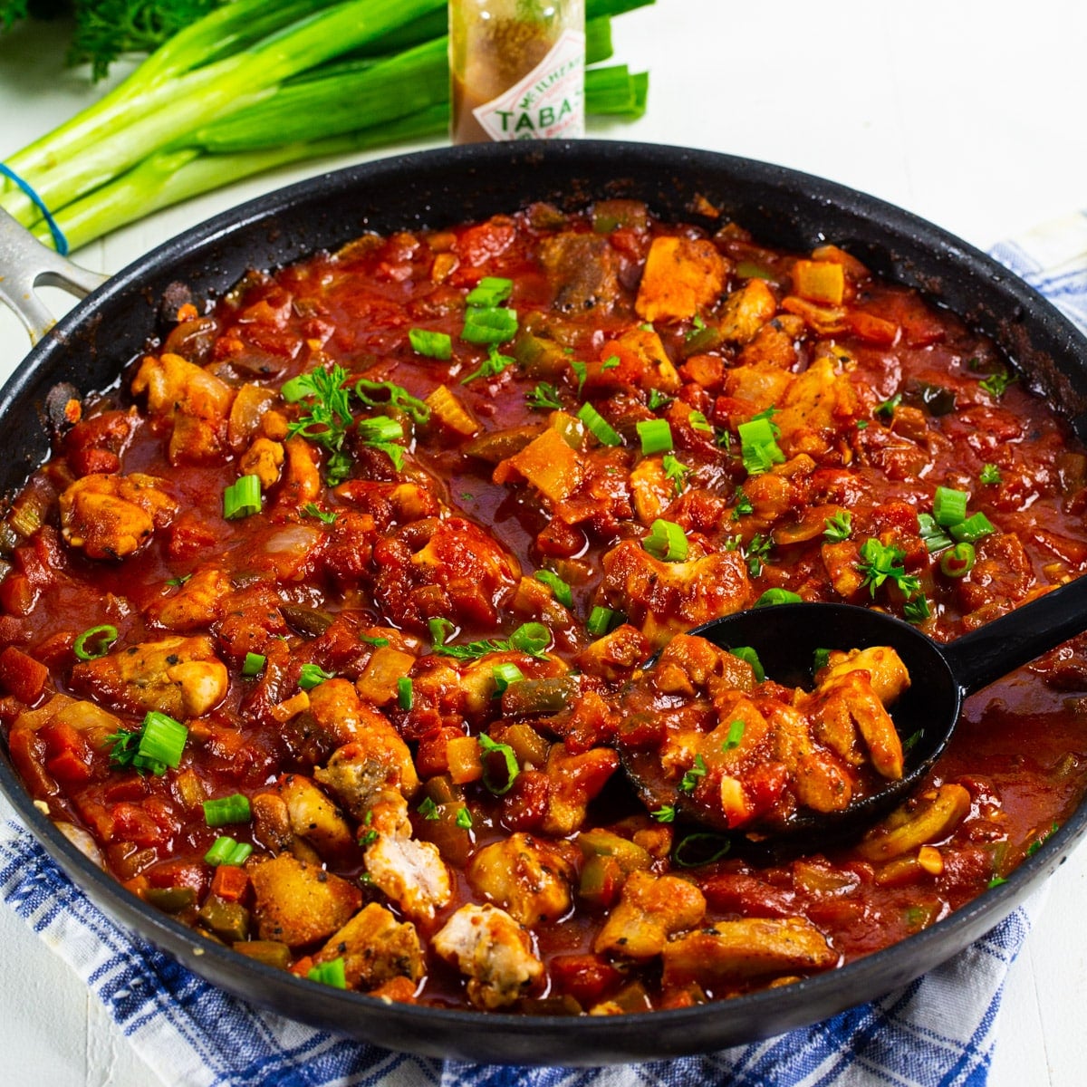 Buttermilk-Braised Chicken with Andouille and Creole Vegetables