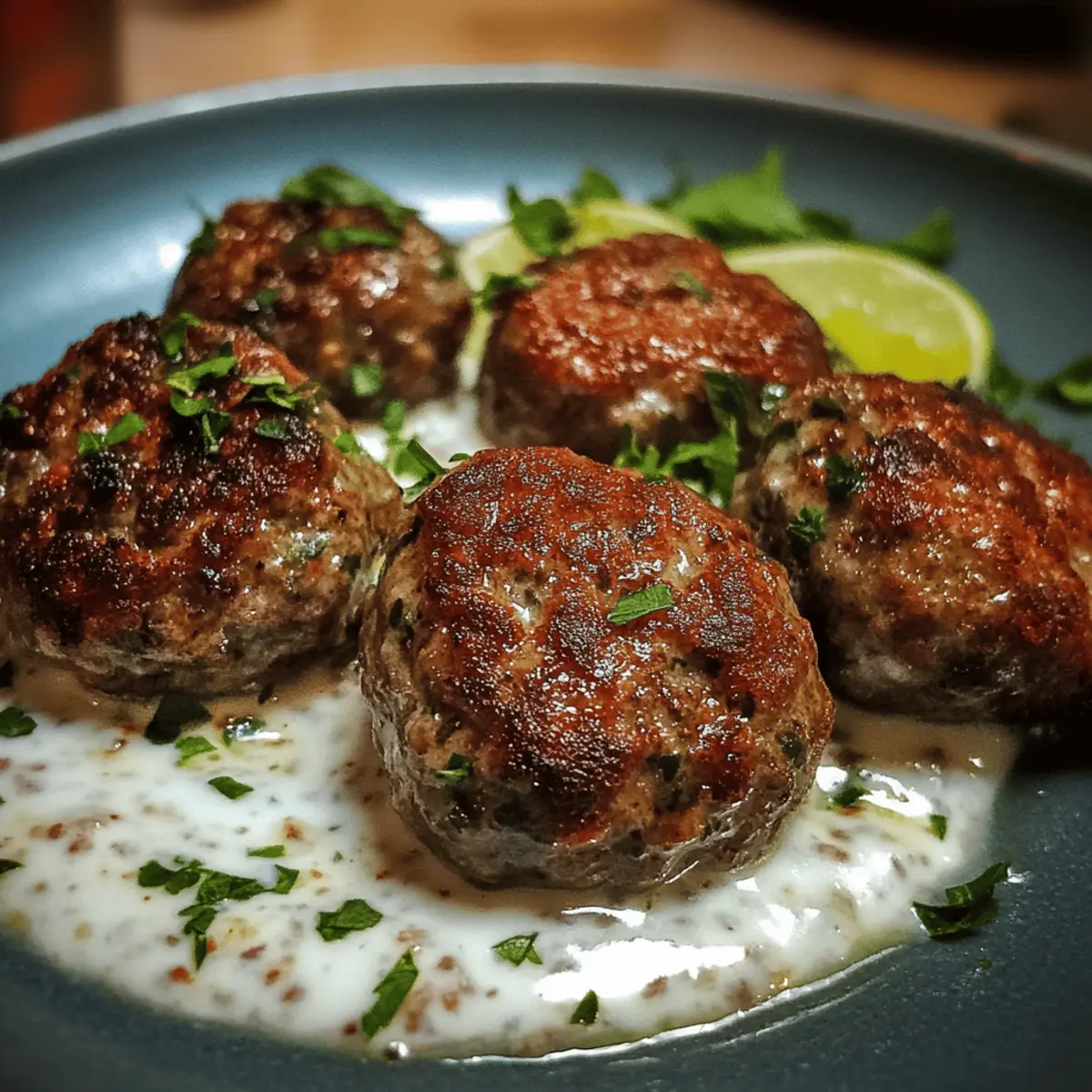 Pan-Seared Lamb Kofta with Za'atar Yogurt Sauce