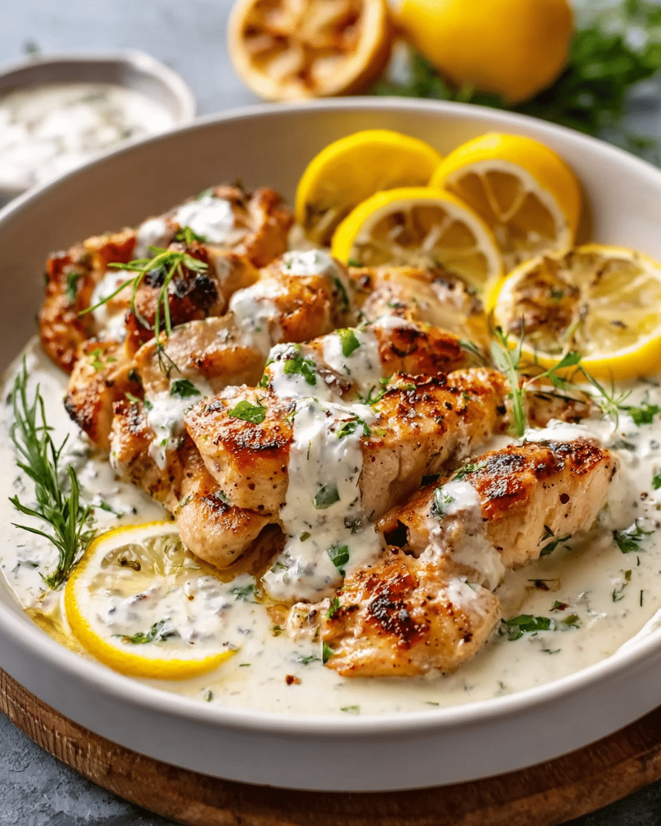 Grilled Za’atar Chicken Thighs with Lemon Yogurt Sauce
