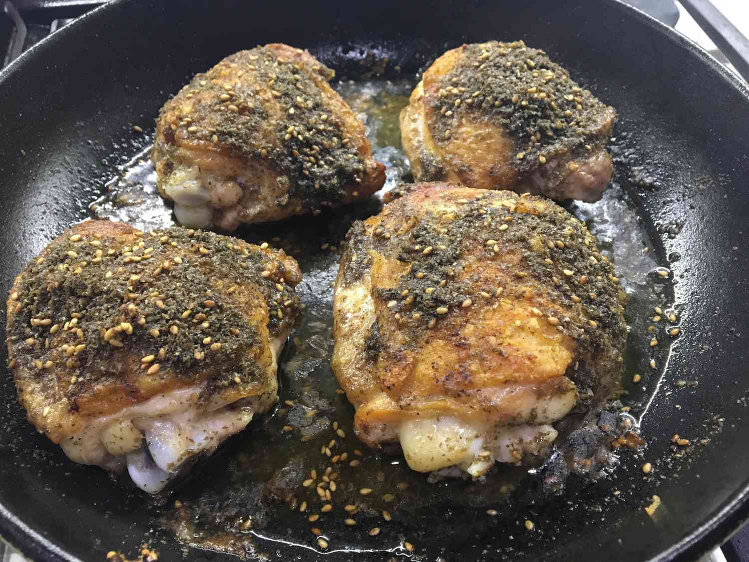 Za'atar Roasted Chicken Thighs with Lemon and Garlic