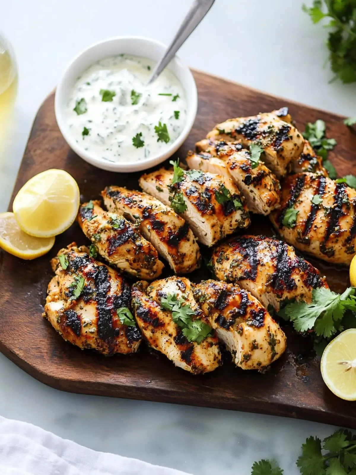 Grilled Za’atar Chicken Skewers with Garlic Yogurt Sauce