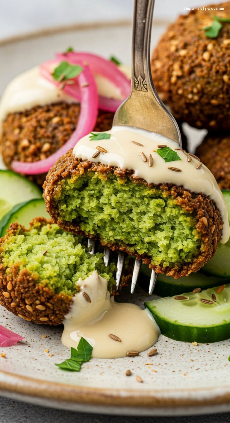 Fried Chickpea Falafel with Tahini Drizzle